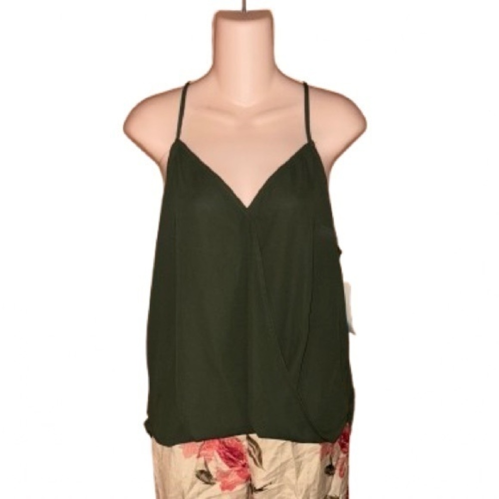Lily White Green Camisole Sleeveless Top